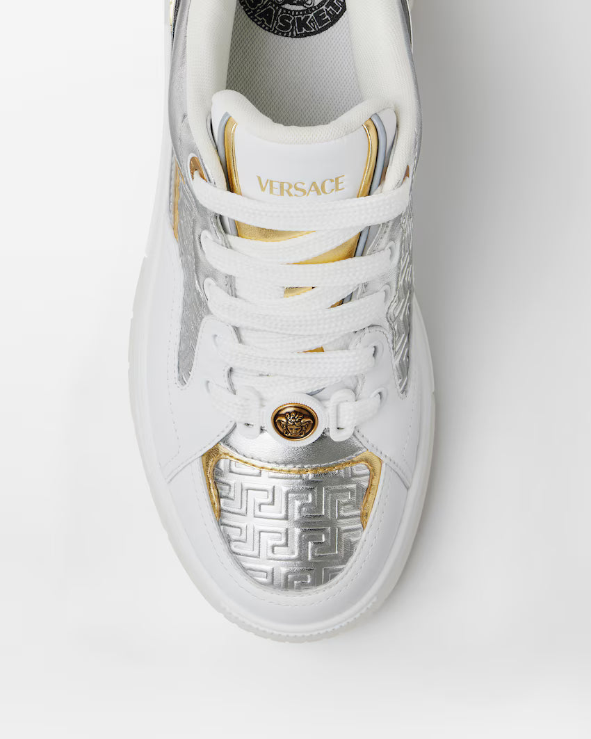 Biggie Basket Metallic Leather Silver Gold