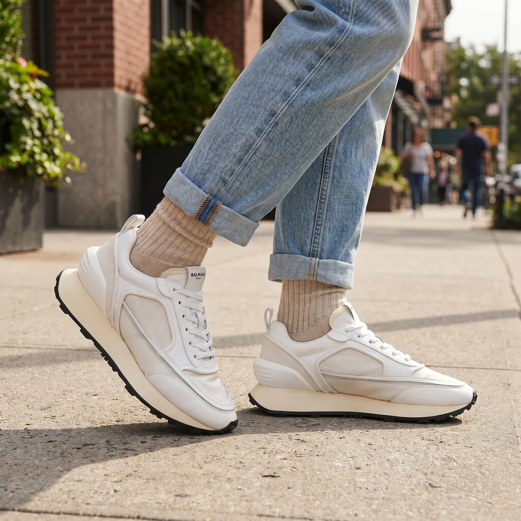 B-Court Racer White Cream Sneakers