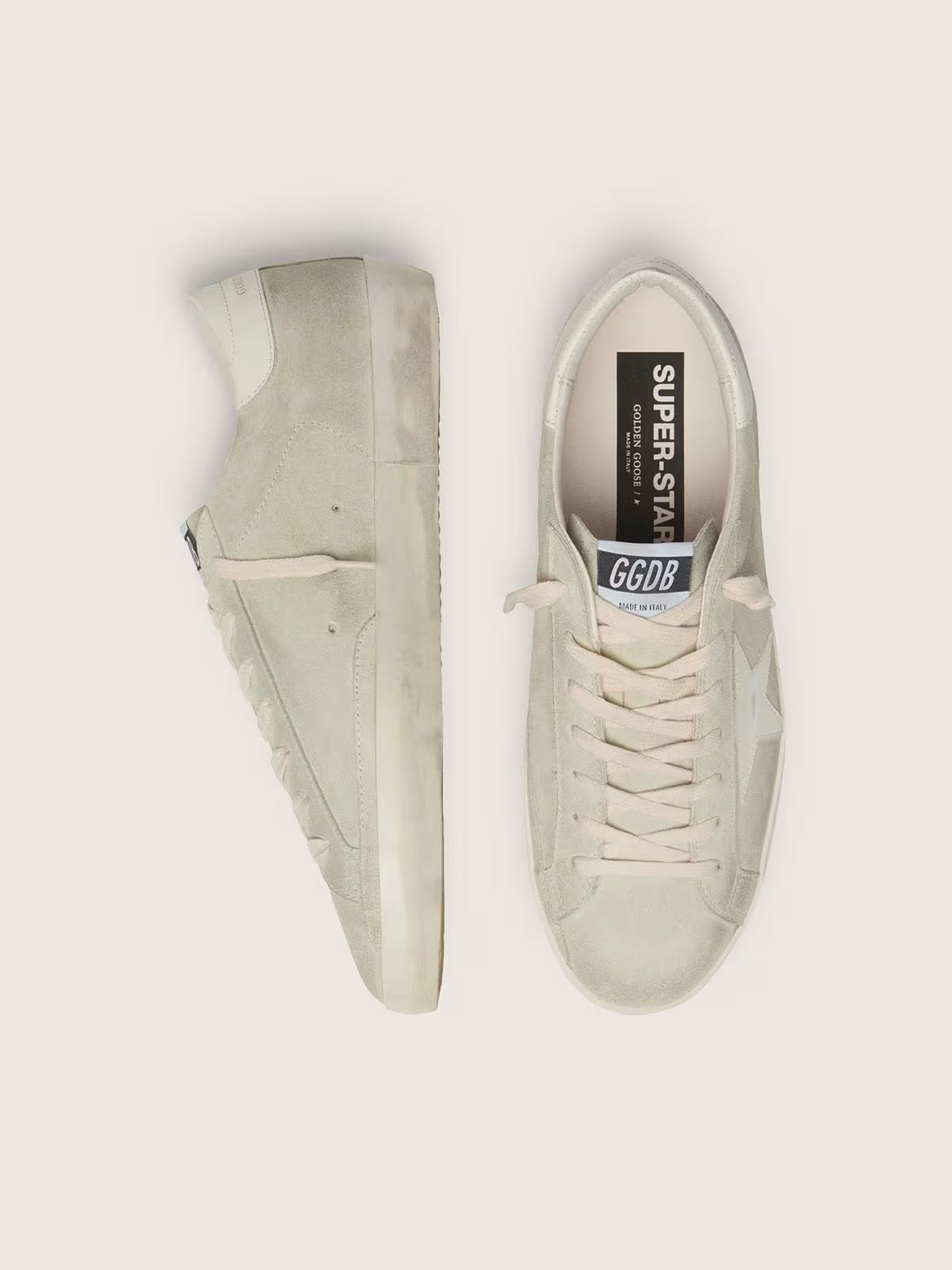 Star in light gray suede with