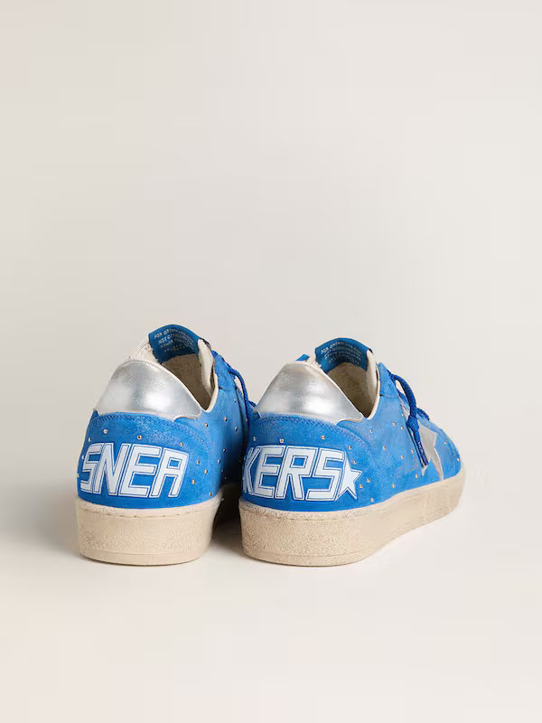 Star blue silver metallic leather