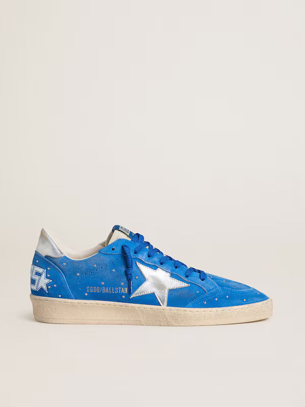 Star blue silver metallic leather