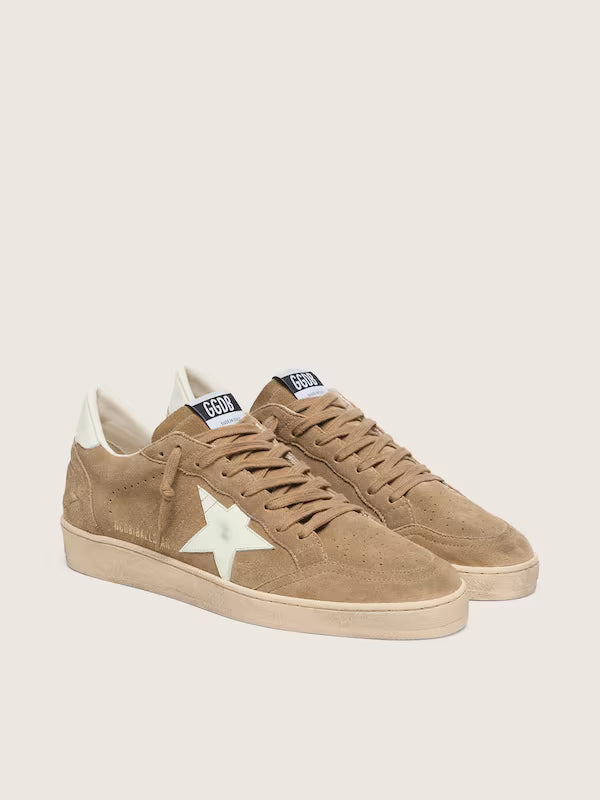Star in brown suede with white leather