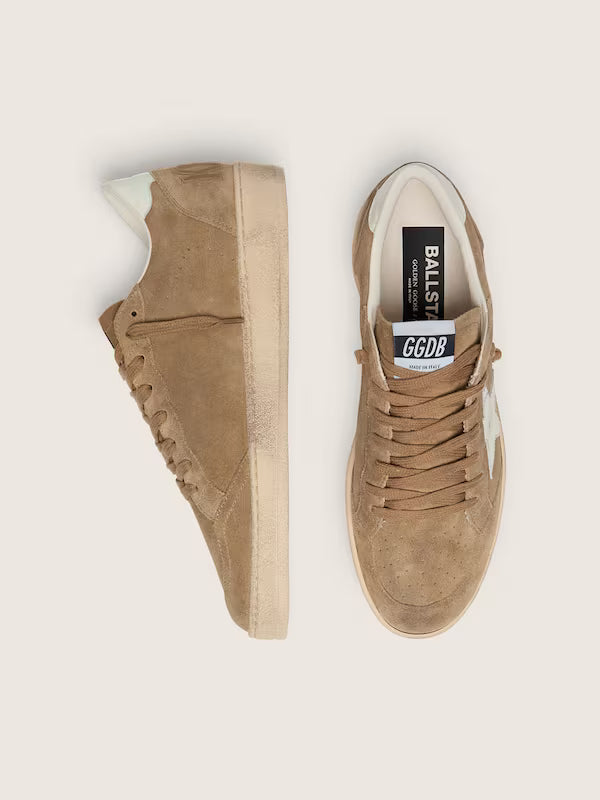 Star in brown suede with white leather