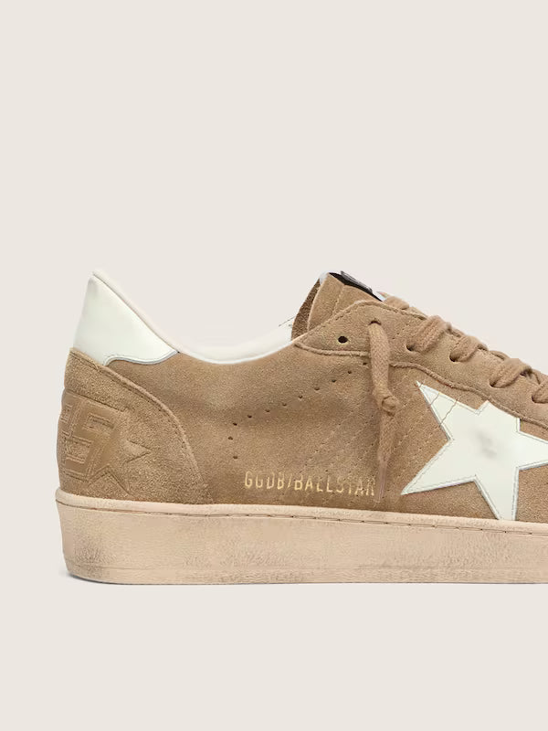 Star in brown suede with white leather