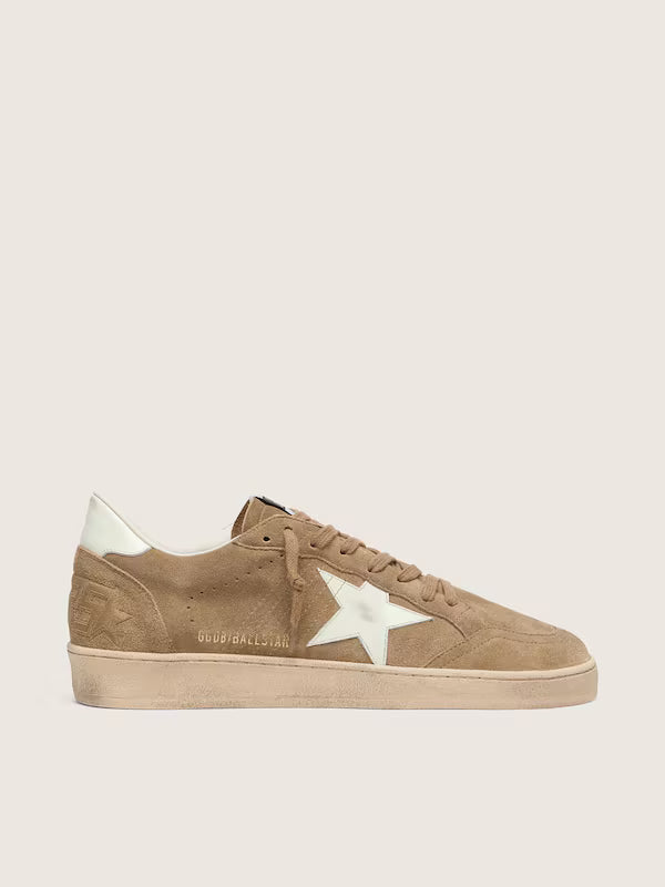 Star in brown suede with white leather