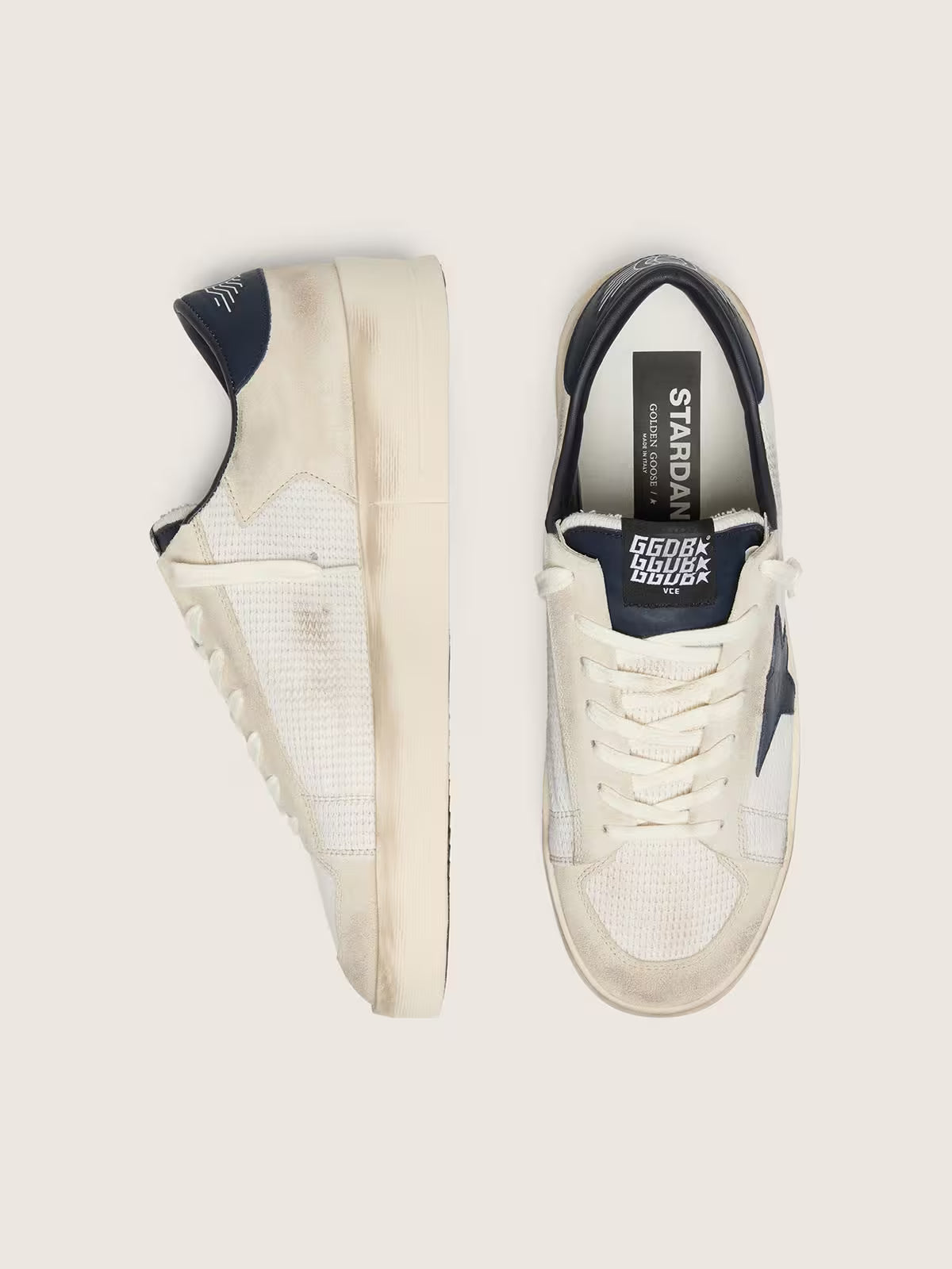 Star beige suede with blue