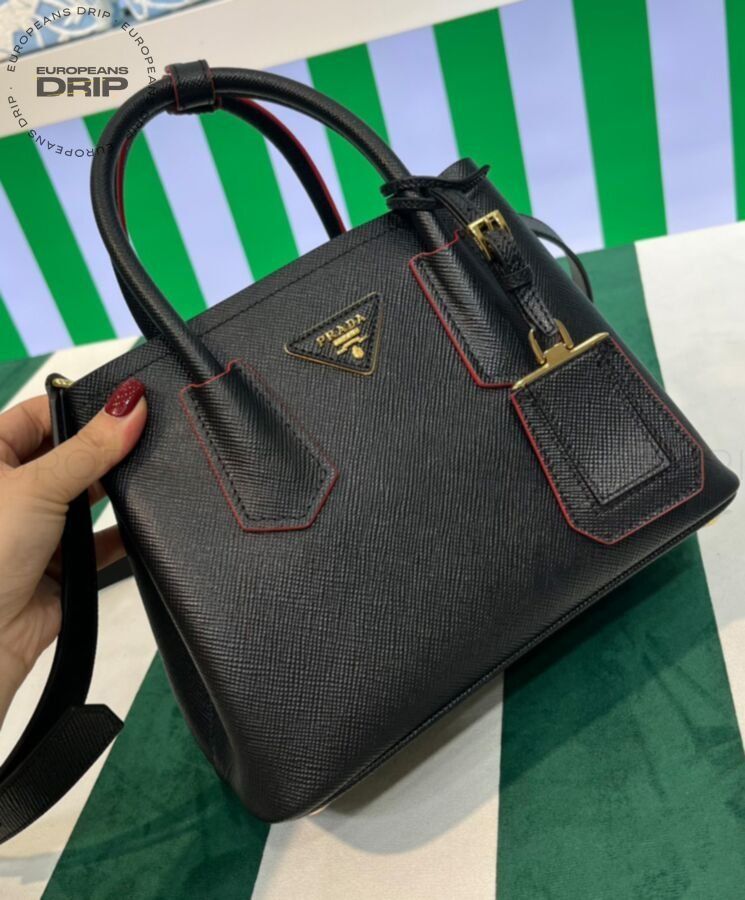 Double Saffiano Black 23 cm