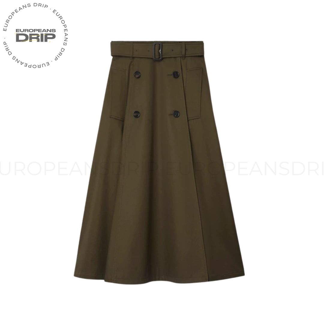 Skirt Trench Coat Midi Gabardine