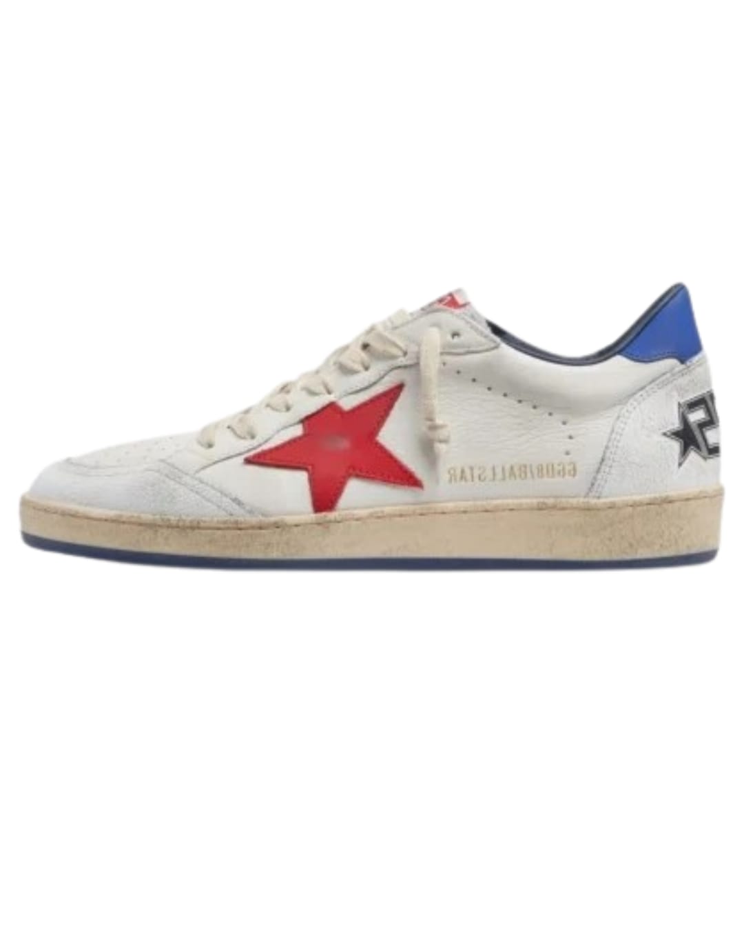 Star Distressed Leather White Blue Red