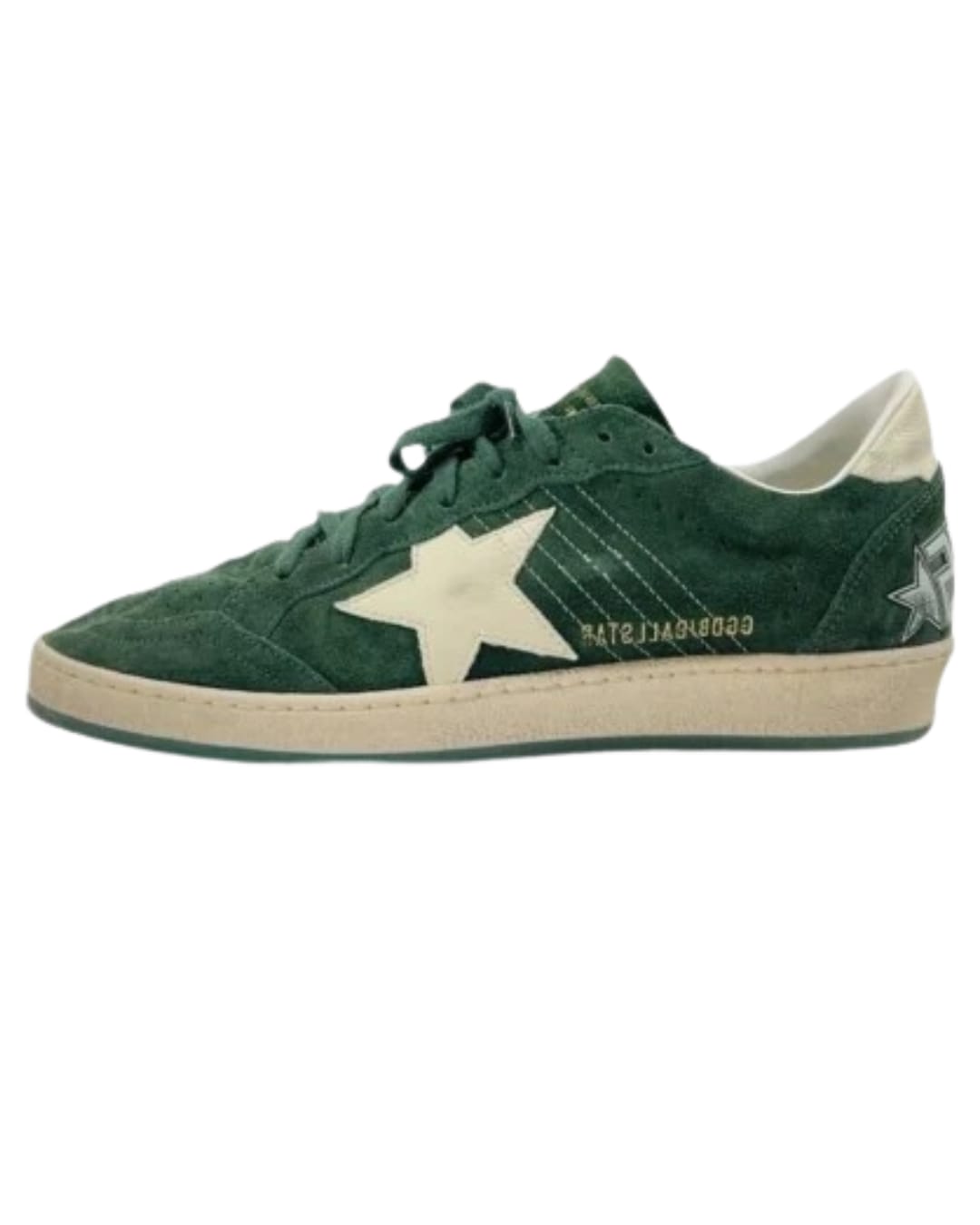 Star Green Suede with White Leather