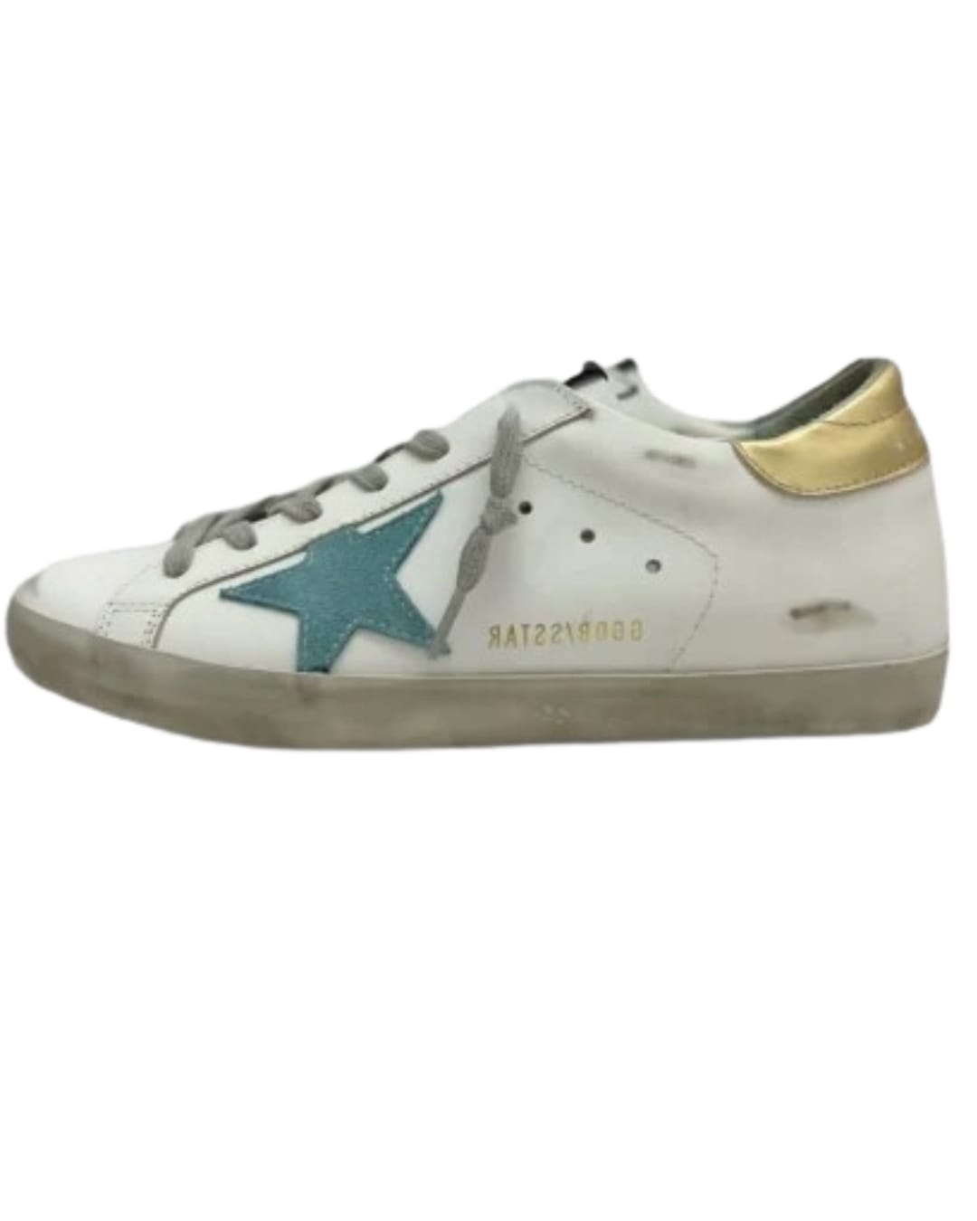 Star White, Green & Gold Distressed Leather