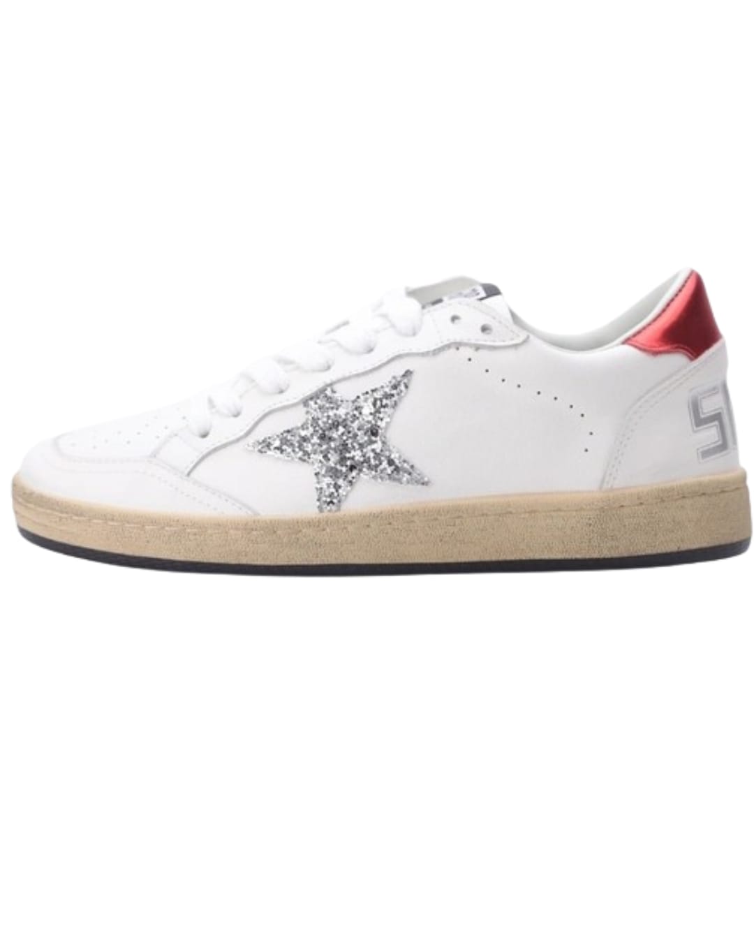 Star White Red Star Glitter