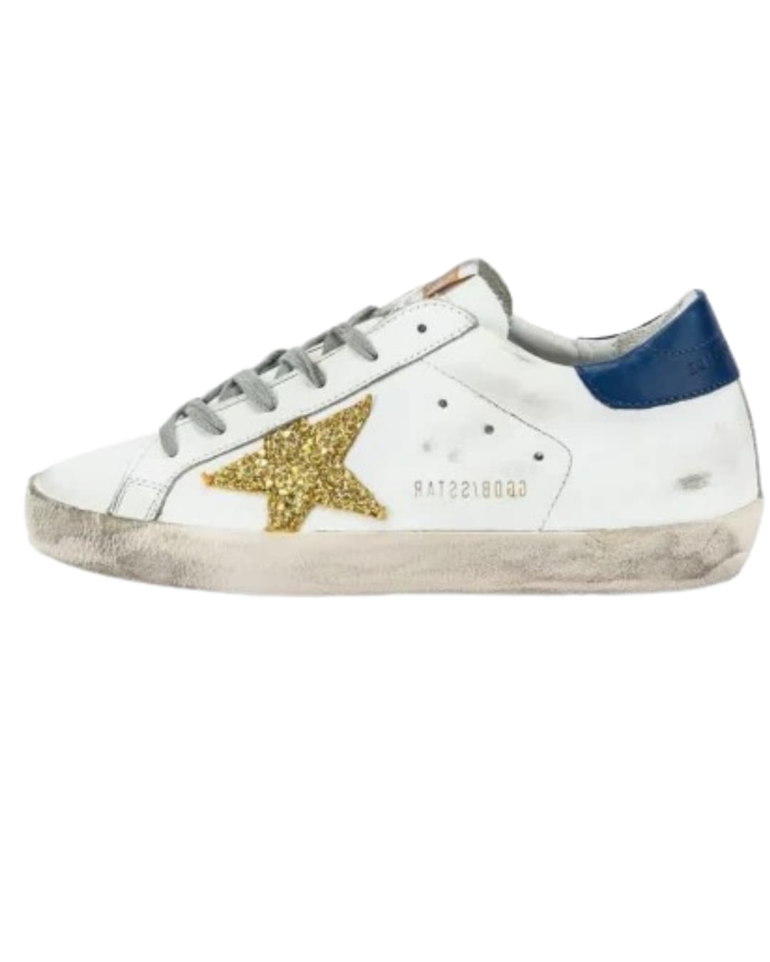Star White Navy & Gold Glitter