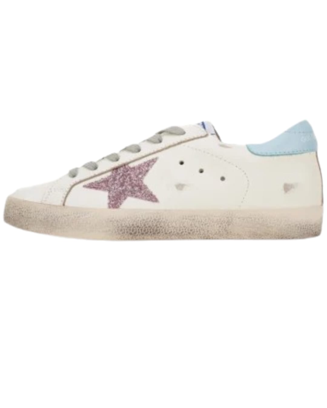 Star White Low Top Glitter Pink