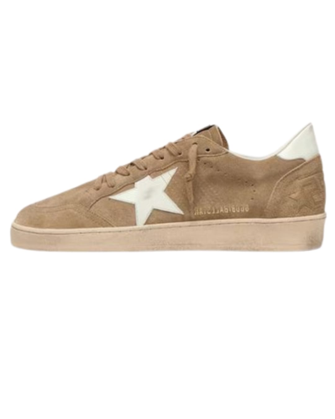 Star in brown suede with white leather