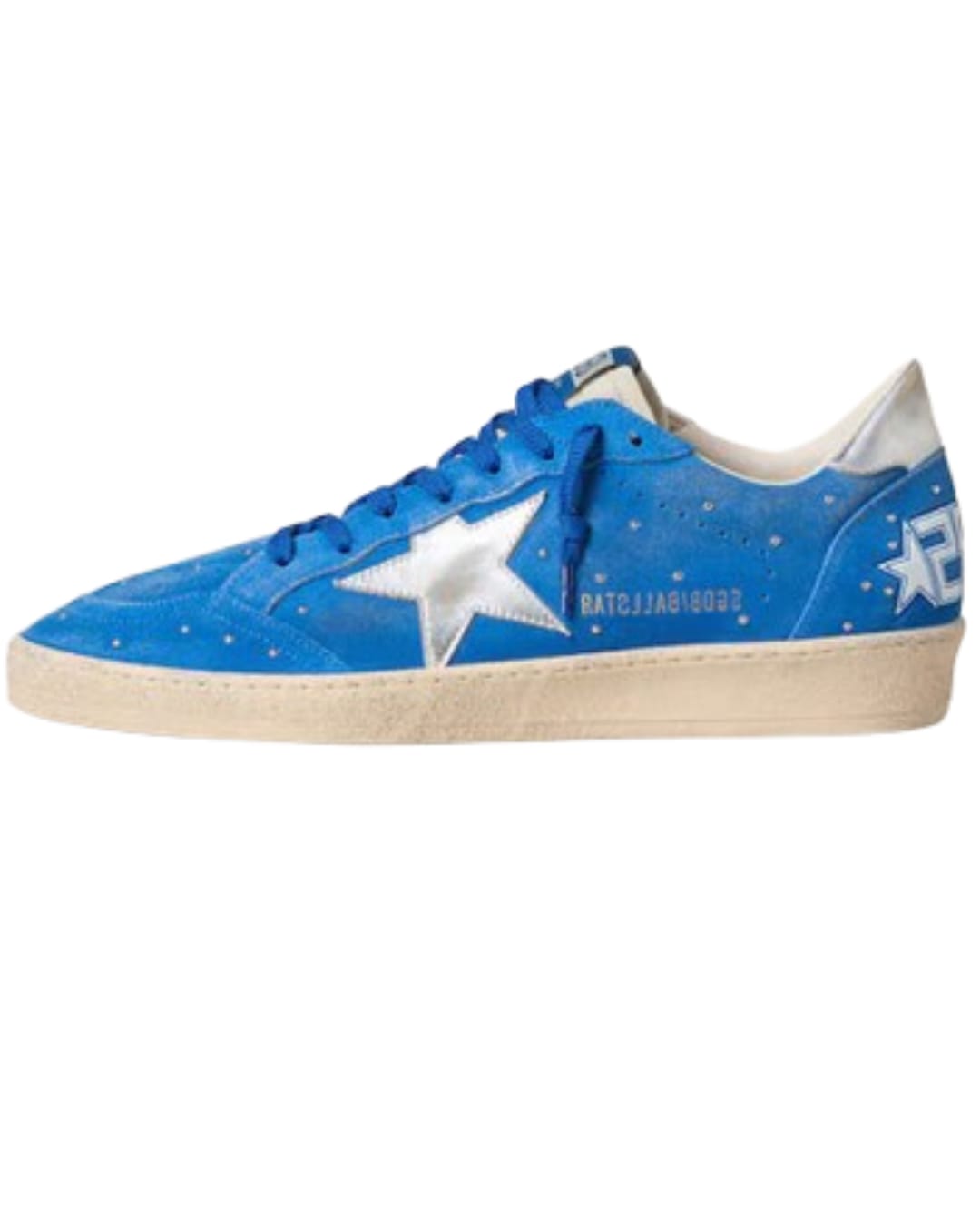 Star blue silver metallic leather