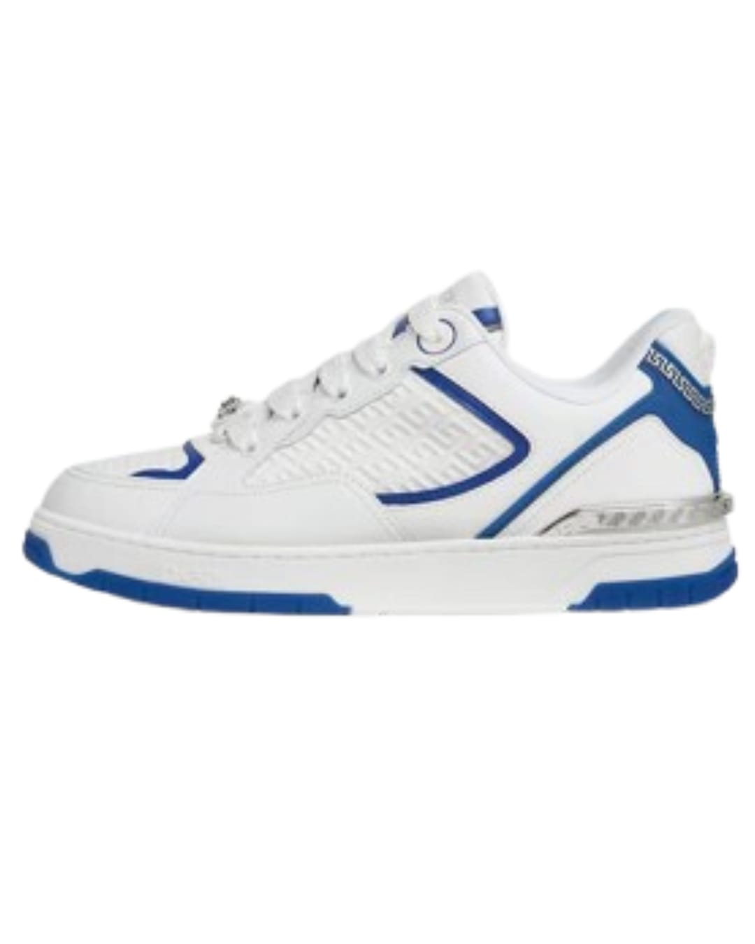 Biggie Basket Leather White Blue