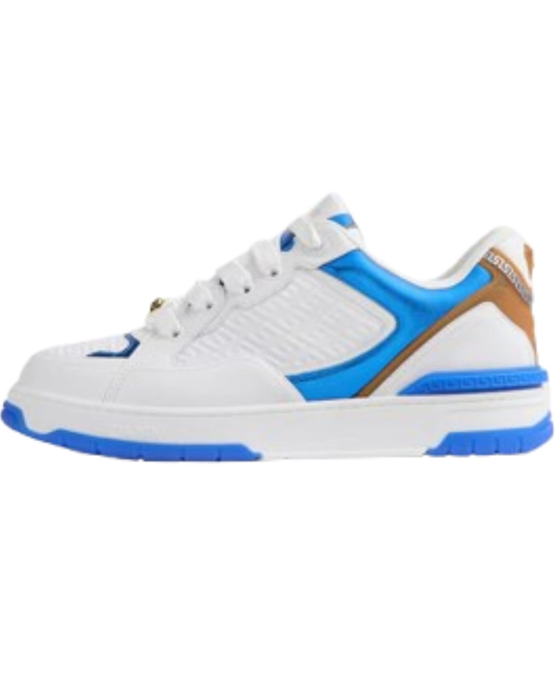 Biggie Basket Leather White Blue