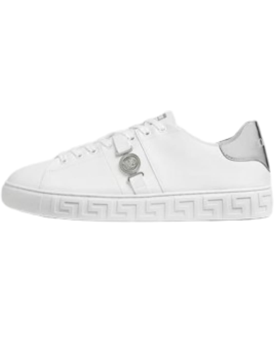 Greca Leather White Silver