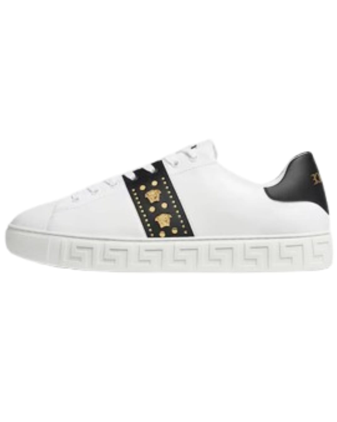 Greca Embellished Nylon Black White