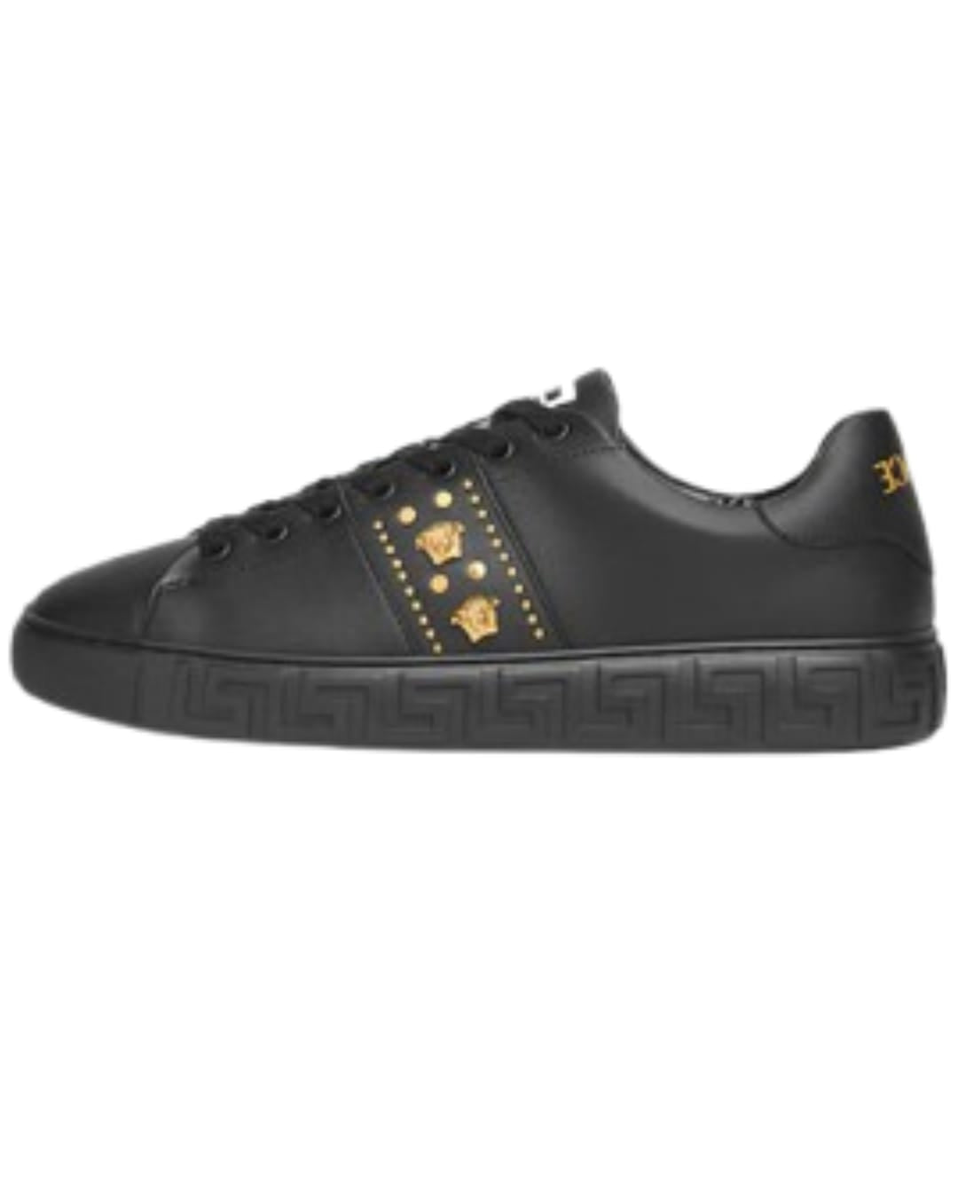 Greca Embellished Nylon Black Gold