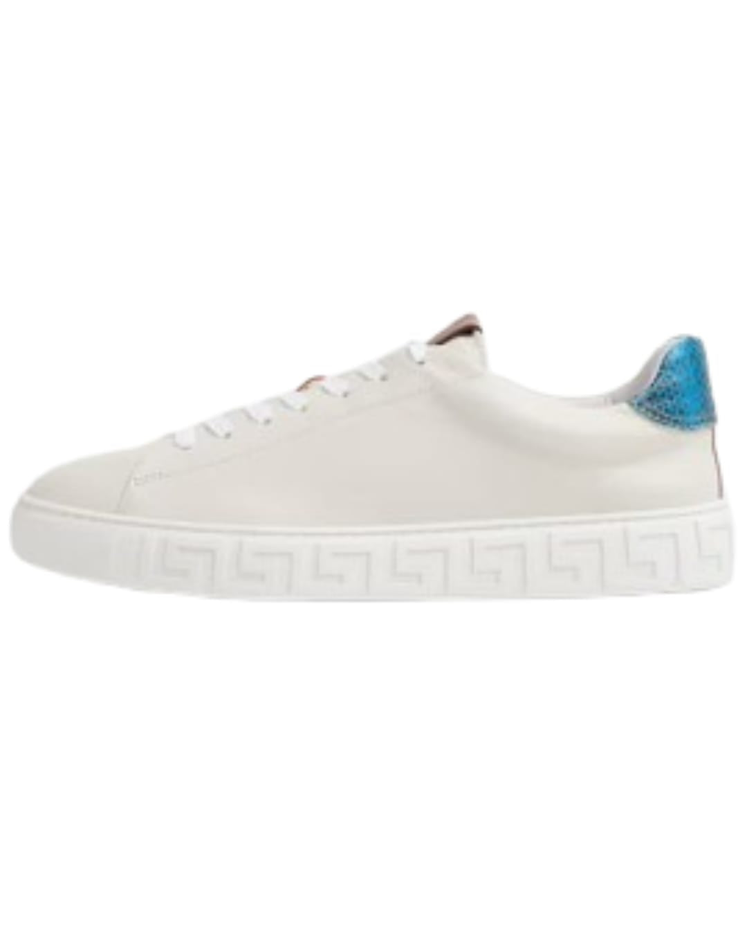 Greca Leather White Blue