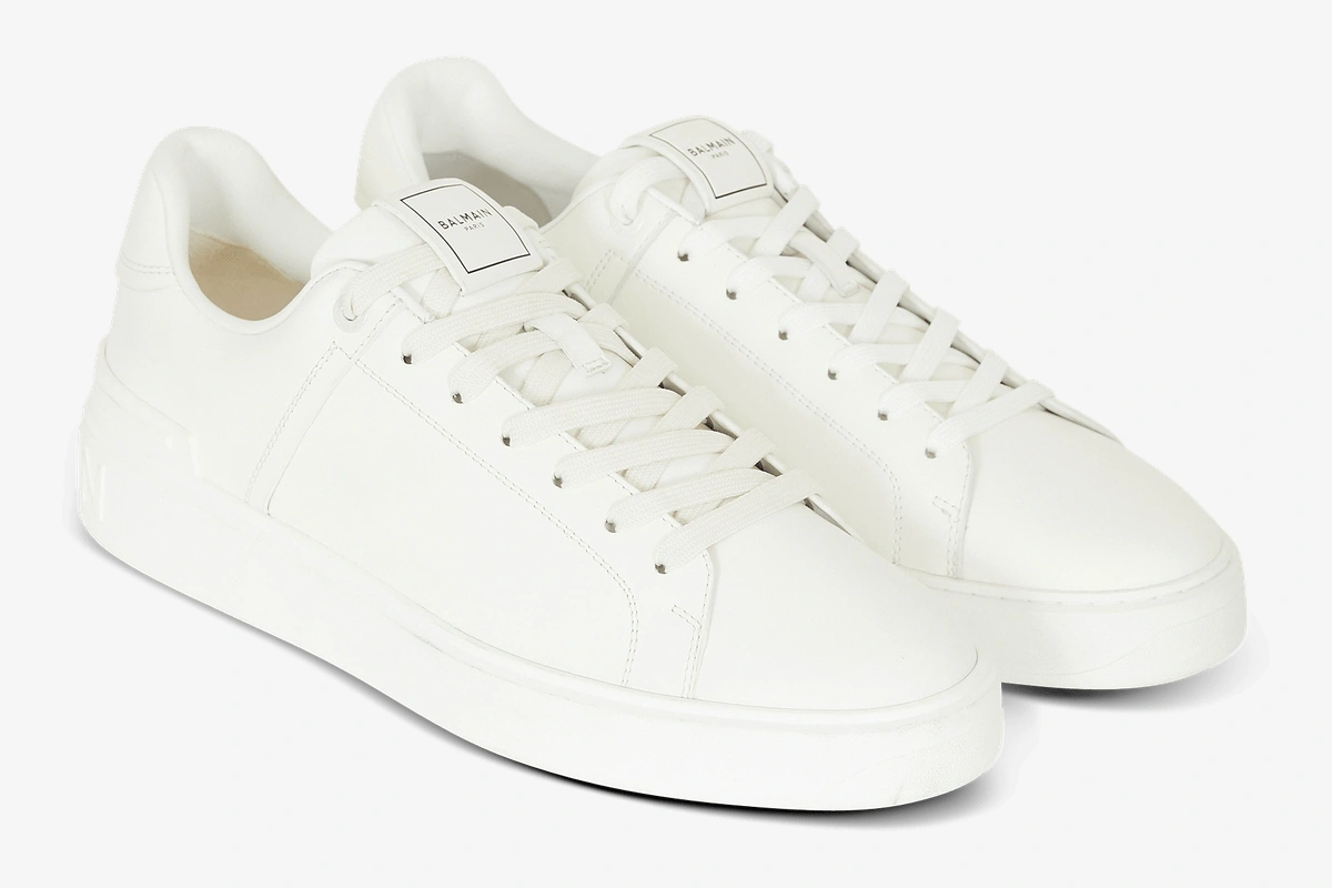 B-Court Trainer in Calfskin White