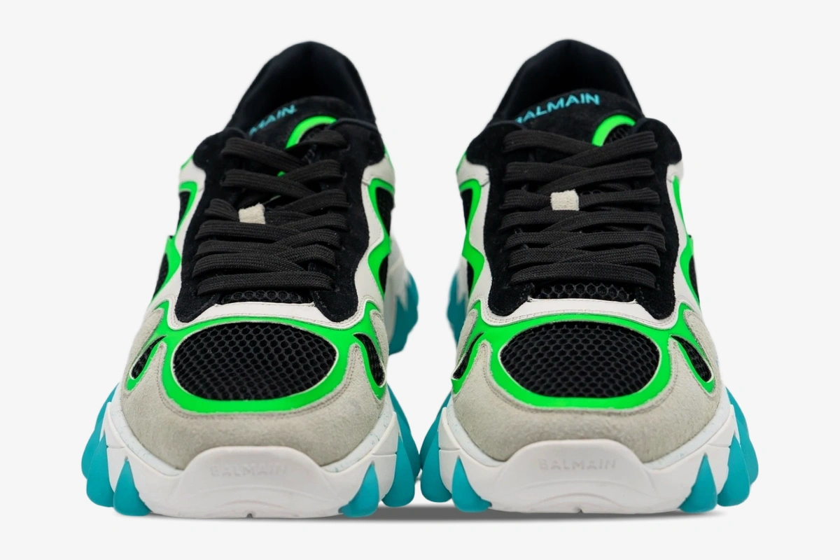 B-East Leather Suede & Mesh Black Green Turquoise