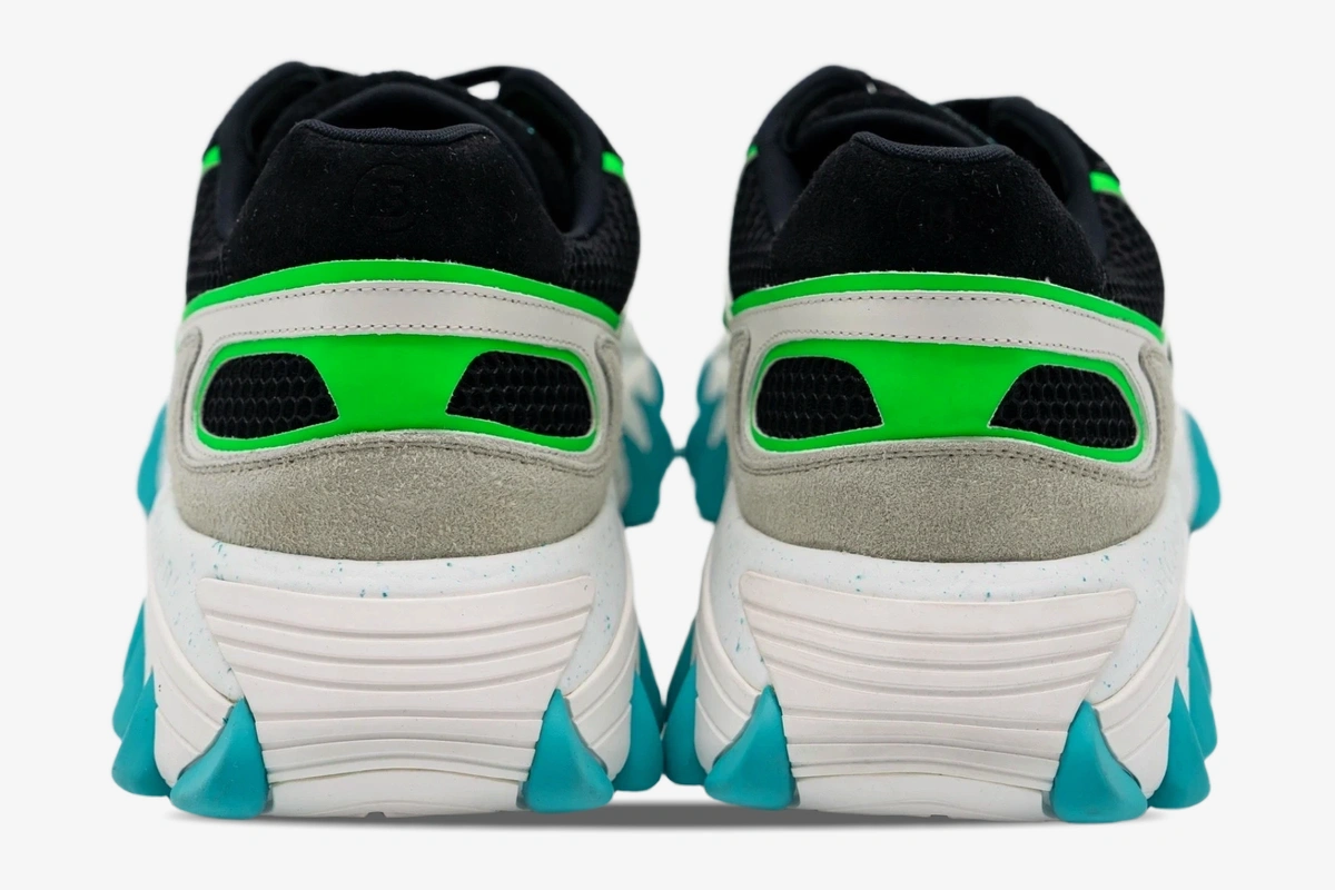 B-East Leather Suede & Mesh Black Green Turquoise