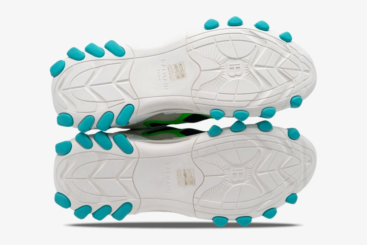 B-East Leather Suede & Mesh Black Green Turquoise