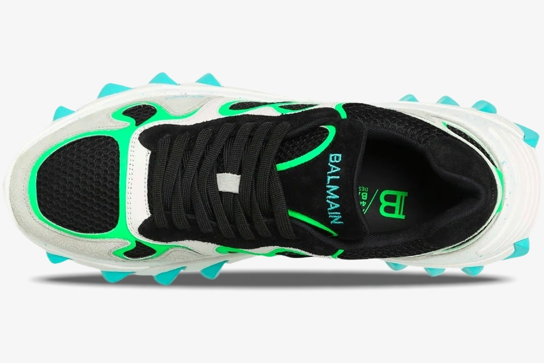 B-East Leather Suede & Mesh Black Green Turquoise