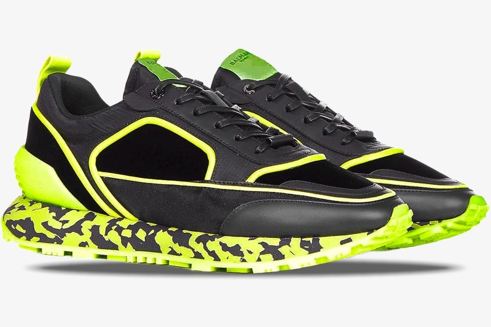 B-Racer Sneaker Black Neon Yellow Marbled Midsole