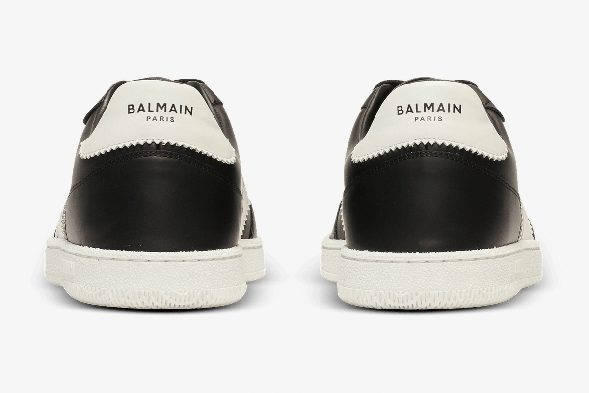 Calfskin Swan Trainers Black White