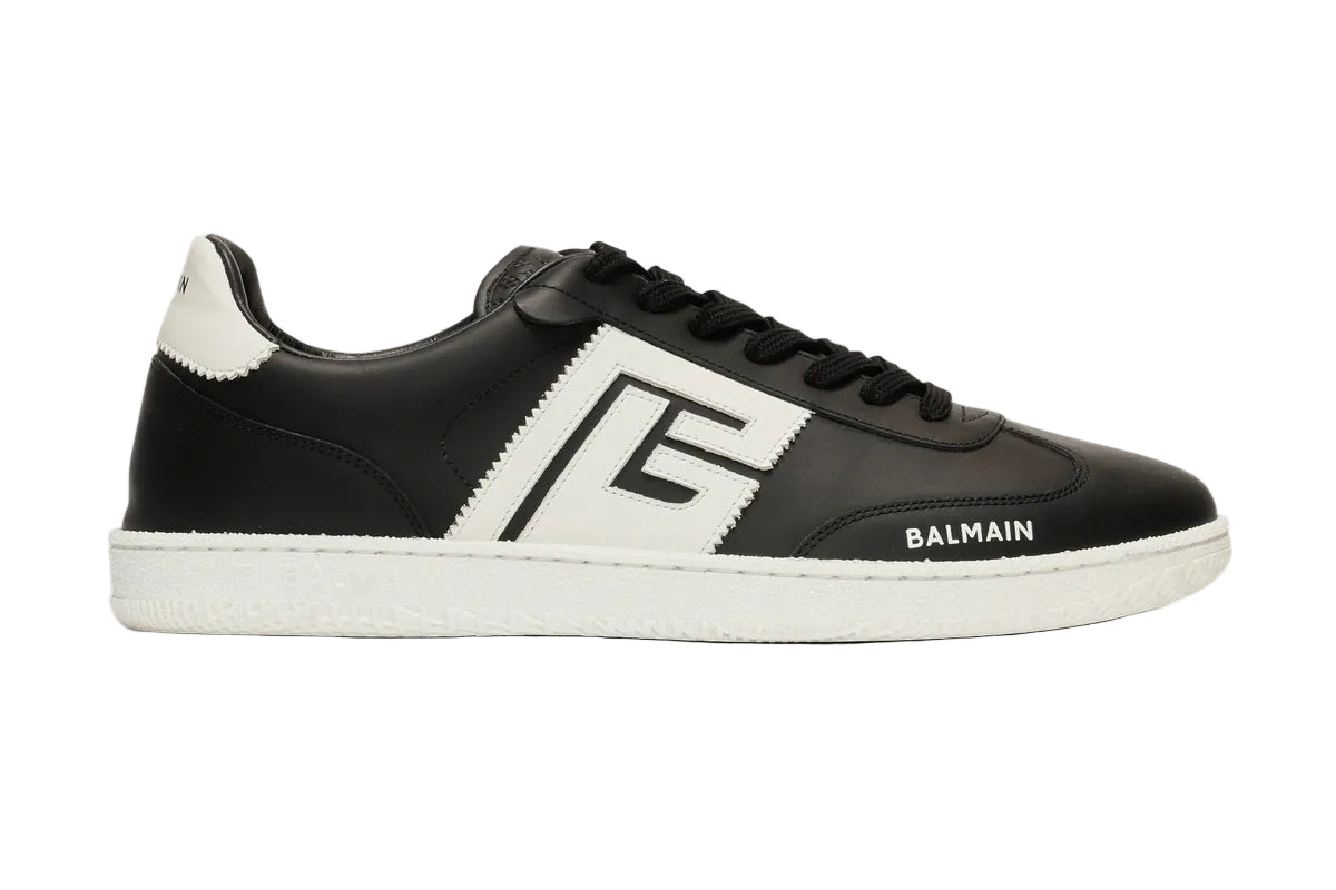 Calfskin Swan Trainers Black White