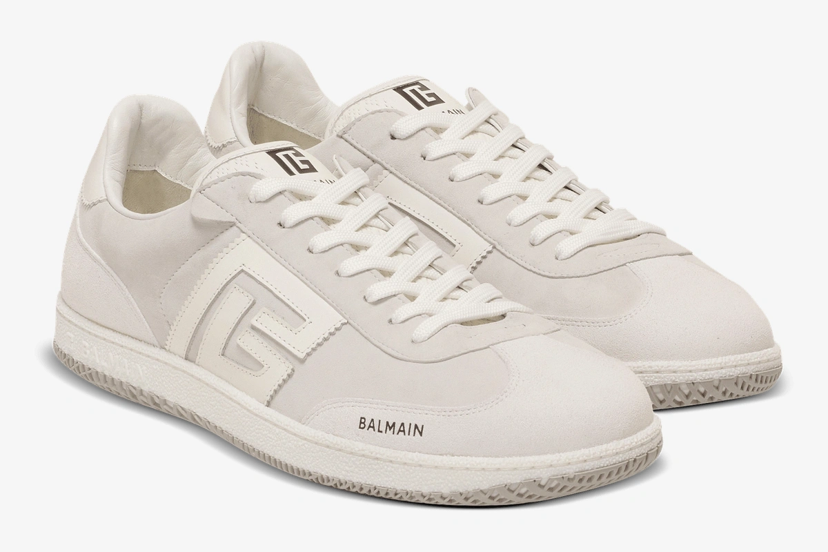 Swan Suede and Smooth Leather Trainers Off-White