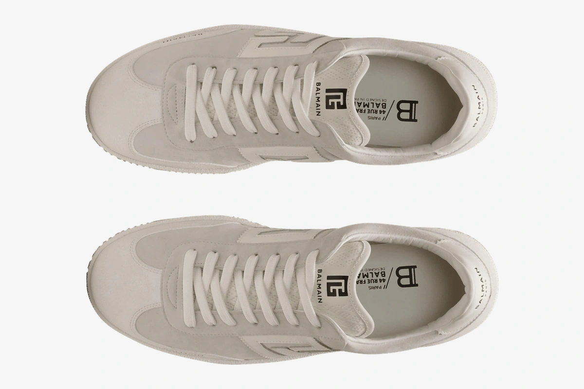 Swan Suede and Smooth Leather Trainers Off-White