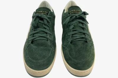 Star Green Suede with White Leather