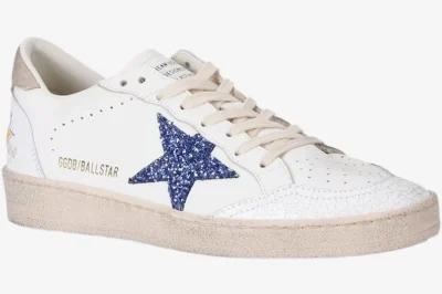 Star Leather Blue Glitter