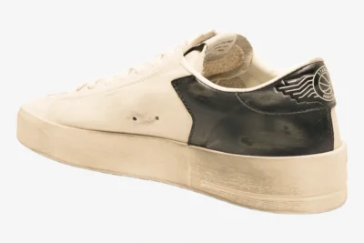 Star Dan White Leather and Mesh Distressed