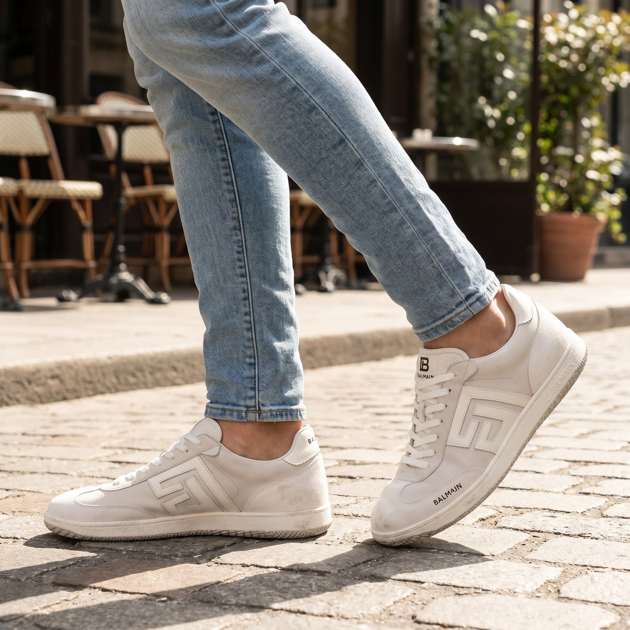 Swan Suede and Smooth Leather Trainers Off-White