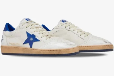 Star Distressed White Blue