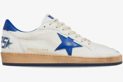 Star Distressed White Blue