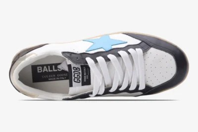 Star White Brown Blue Leather