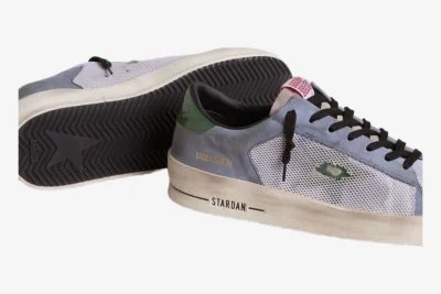 Star Powder Blue Suede and Green Leather