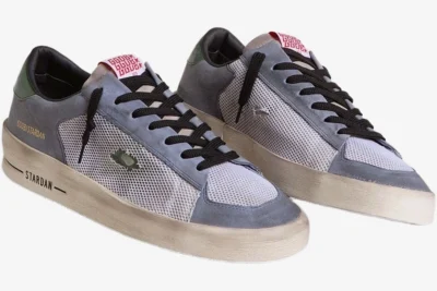 Star Powder Blue Suede and Green Leather