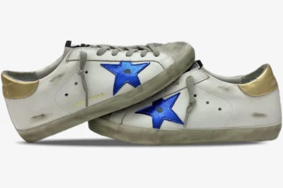 Star Gold Navy Distressed Leather