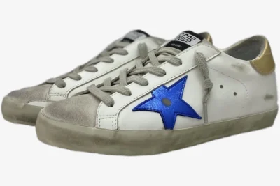 Star Gold Navy Distressed Leather