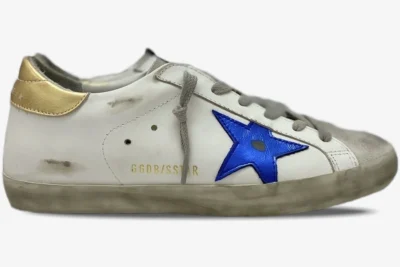 Star Gold Navy Distressed Leather