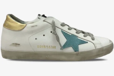 Star White, Green & Gold Distressed Leather