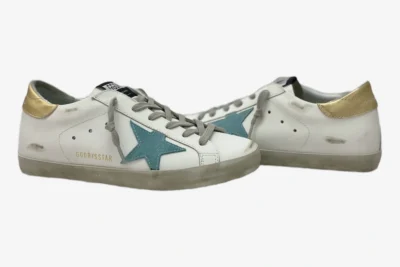 Star White, Green & Gold Distressed Leather